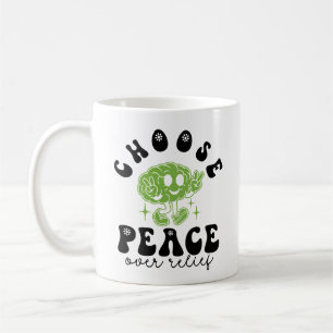 Caneca De Café Conscientização e Recuperação do TOC Escolha a Paz
