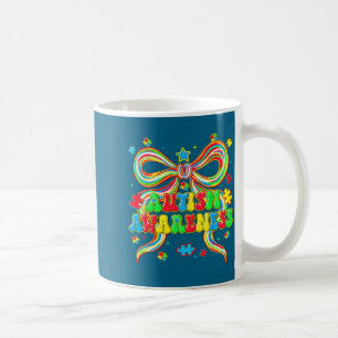 Caneca De Café Conscientização sobre autismo coquete puzzle mulhe