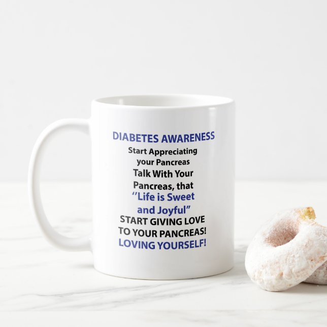 Caneca De Café Conscientização sobre Diabetes (Com Donut)