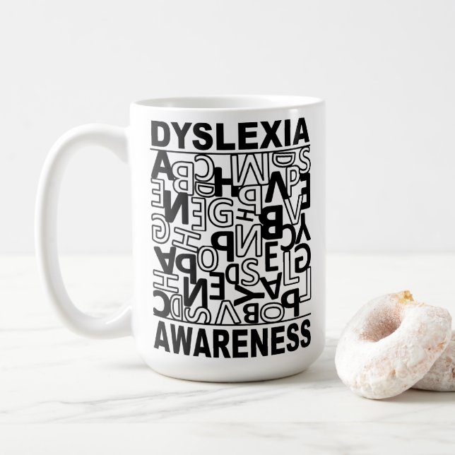 Caneca De Café Conscientização sobre Dislexia Professores Dislexi (Com Donut)