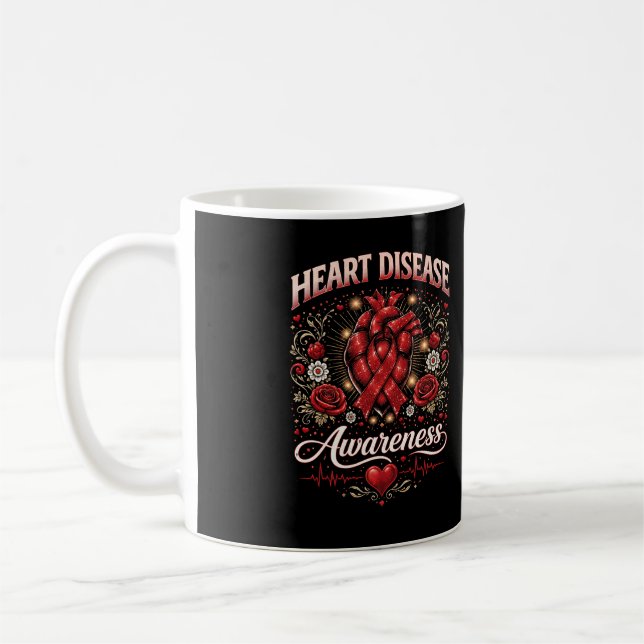 Caneca De Café Conscientização sobre Doenças Cardíacas (Esquerda)