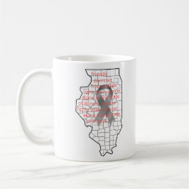 Caneca De Café Conscientização sobre o Câncer Cerebral em Illinoi