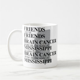 Caneca De Café Conscientização sobre o Câncer Cerebral no Mississ