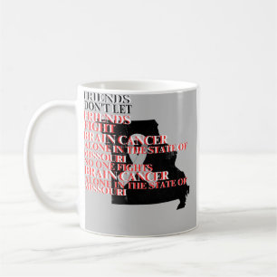 Caneca De Café Conscientização sobre o Câncer Cerebral no Missour