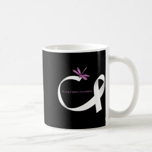Caneca De Café Conscientização sobre o câncer de pulmão Dragoy Wh