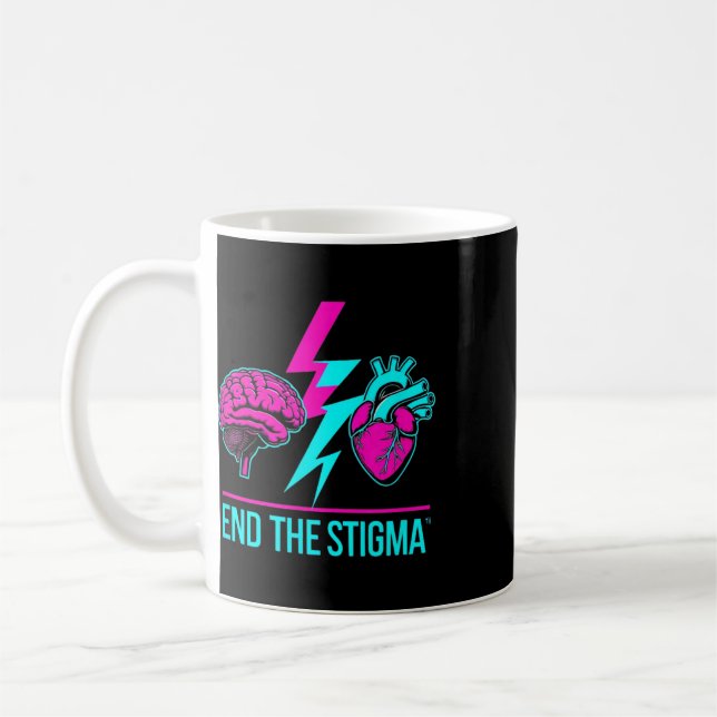 Caneca De Café Conscientização sobre Saúde Mental do Cérebro e Co (Esquerda)