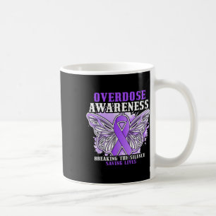 Caneca De Café Conscientização sobre Superdose Faixa Roxa Vício e