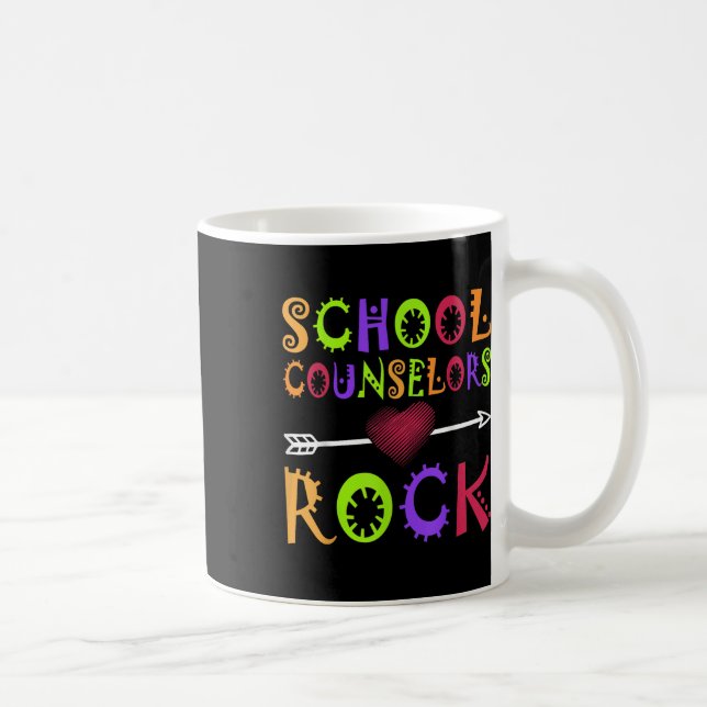 Caneca De Café Conselheira Escolar de Livro de Coração de Rock (Direita)
