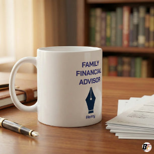 Caneca De Café Conselheiro Financeiro Familiar Personalizado Café