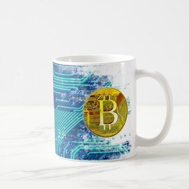 Caneca De Café Conselho Bitcurrency e Circuito Criptomoeda (Direita)