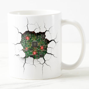 Caneca De Café Conselho de circuito de parede rachado