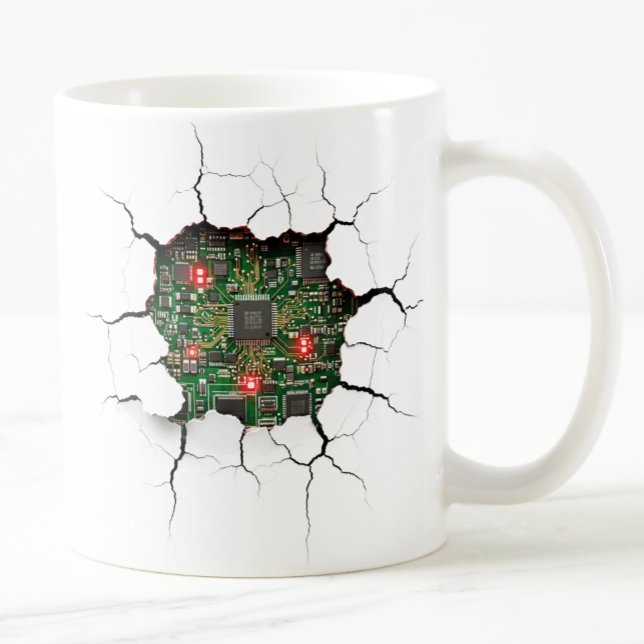 Caneca De Café Conselho de circuito de parede rachado (Criador carregado)