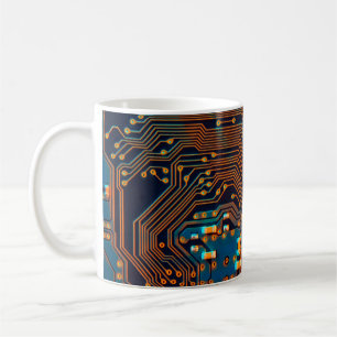 Caneca De Café Conselho de circuito eletrônico fechado. fundo,var