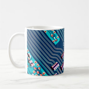 Caneca De Café Conselho de circuito eletrônico fechado. fundo,var