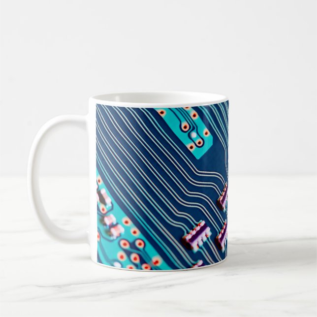 Caneca De Café Conselho de circuito eletrônico fechado. fundo,var (Esquerda)