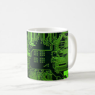 Caneca De Café Conselho de Circuito Eletrônico Verde de Nerd Extr