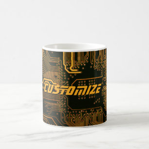 Caneca De Café Conselho de Circuito Laranja de PCBs Personalizado