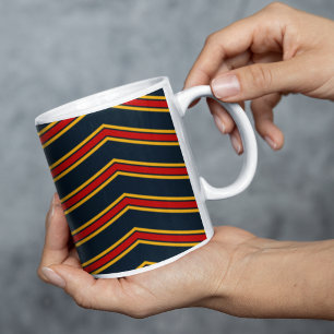 Caneca De Café Conselho de Corte de Grelha Vermelha Azul