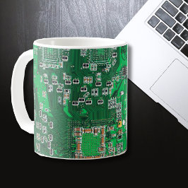 Caneca De Café Conselho do Circuito do Conjunto PCB Verde do Circ
