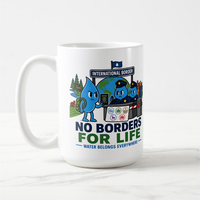 Caneca De Café Conservação de Água para a Vida sem Fronteiras (Esquerda)