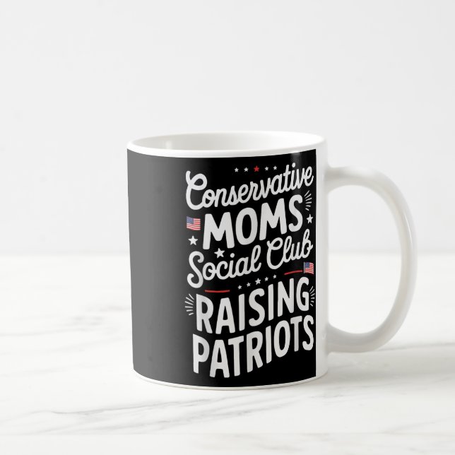 Caneca De Café Conservative Moms Social Club Raising Patriots  (Direita)