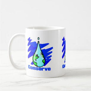 Caneca De Café Conserve a gota da água da terra da água