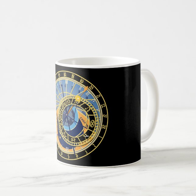 Caneca De Café Constelação Astronômica de Estrelas de Relógio (Frente Esquerda)