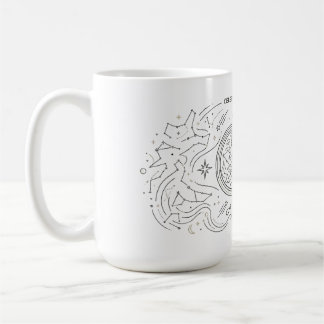 Caneca De Café Constelação Celeste Arte Linha Minimalista Estrela