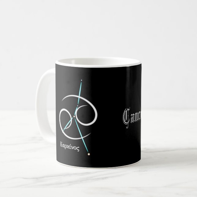 Caneca de Café Constelação do Zodíaco Câncer (Frente Esquerda)