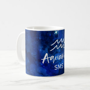 Caneca De Café Constelação do Zodíaco de Aquário Monograma da Gal