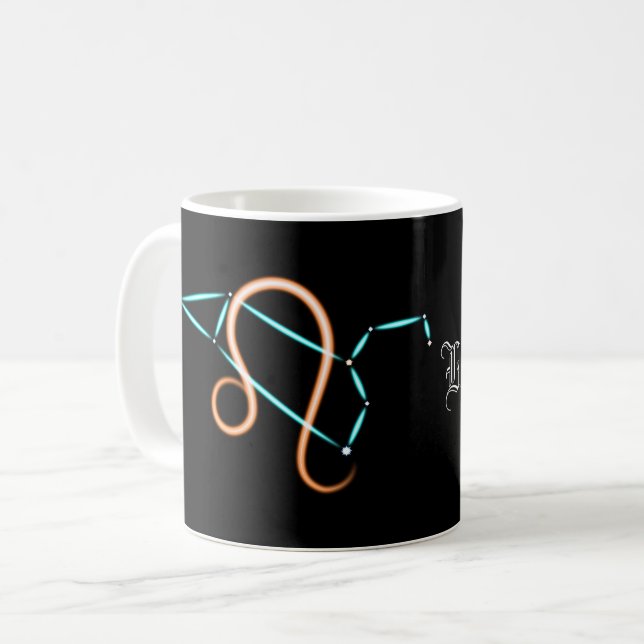 Caneca de Café Constelação Zodíaco Leão (Frente Esquerda)
