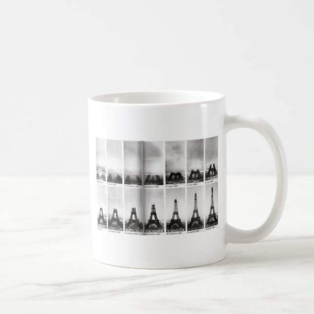 Caneca De Café Construção da torre Eiffel (Direita)