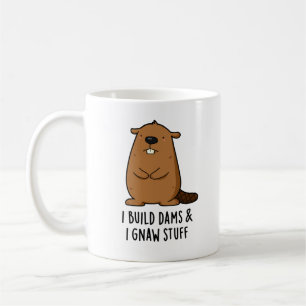 Caneca De Café Construí Barragens E Arranjei Coisas Cute Beaver 
