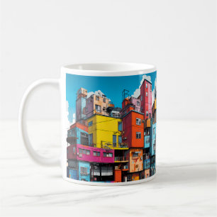 Caneca De Café Construindo Imagem no Estilo de Arte Pop