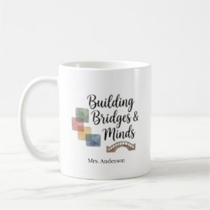 Caneca De Café Construindo Pontes E Mentes Inspirador personaliza