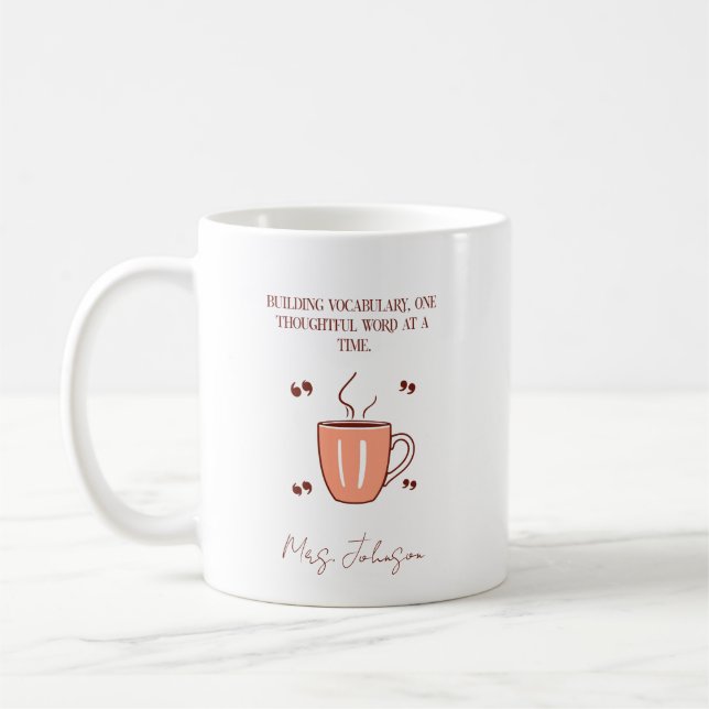 Caneca De Café Construindo Vocabulário Professor de Inglês (Esquerda)