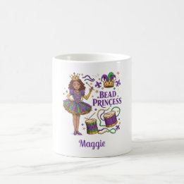 Caneca De Café Conta de Texto Personalizada Princesa - Mardi Gras