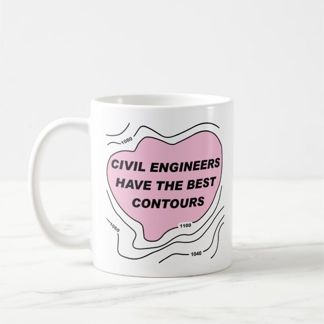 Caneca De Café Contagens Rosa Engenheiro Civil (Esquerda)