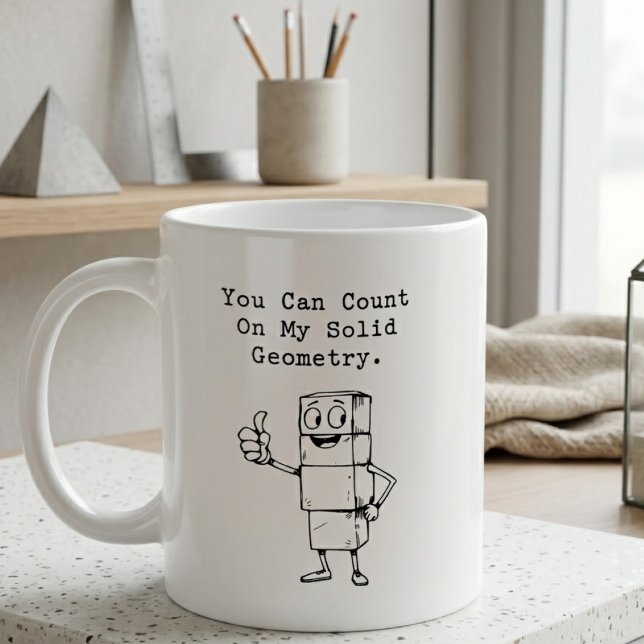Caneca De Café Conte Com Minha Geometria Sólida Humor Matemático  (Criador carregado)