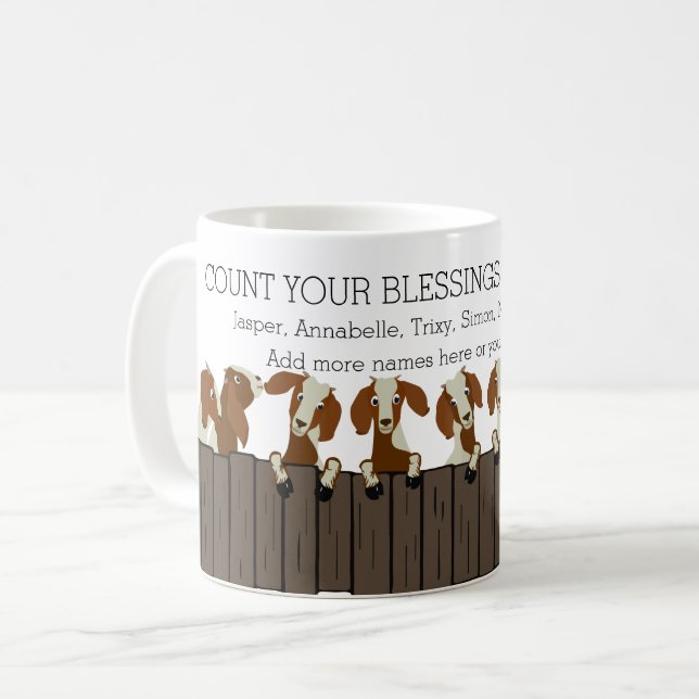 Caneca De Café Conte suas bençãos Boer GOAT LOVERS (Frente Esquerda)