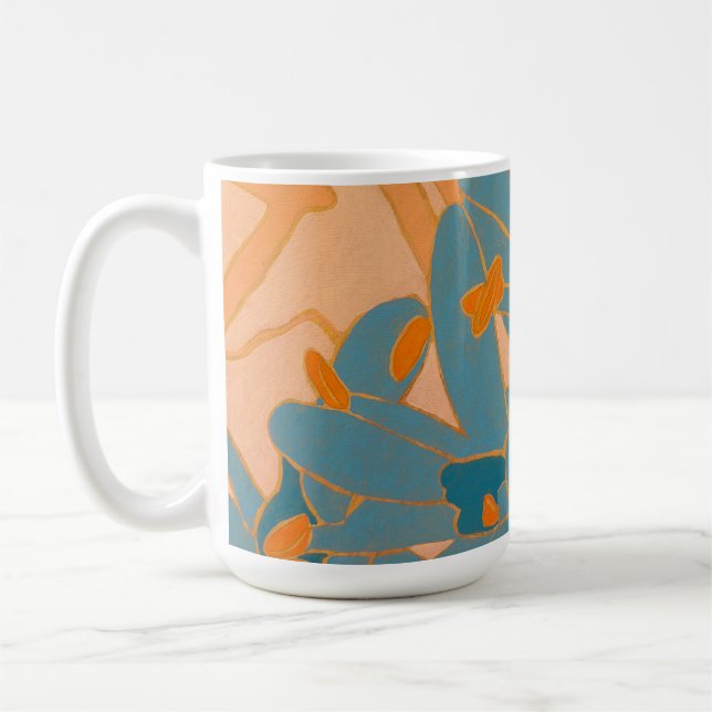 Caneca De Café Contemporary Leaf Design in Peach Label (Esquerda)