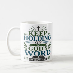Caneca De Café Continue Apegado à Palavra de Deus Fé Cristã Cláss