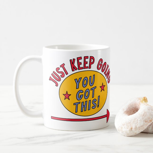 Caneca De Café Continue em Frente (Com Donut)
