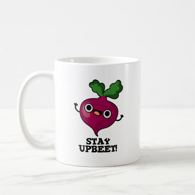 Caneca De Café Continue Engraçado, Veggie Beet Pun (Esquerda)