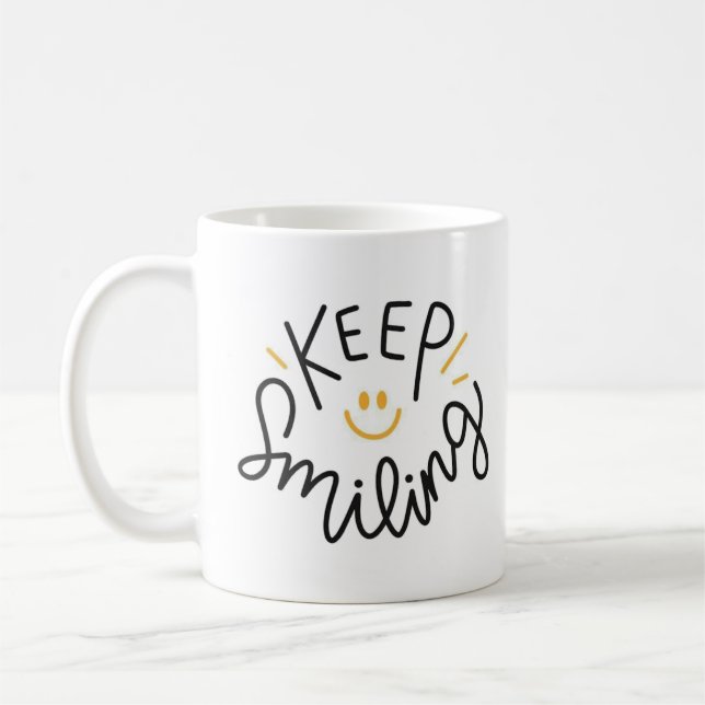 Caneca De Café Continue sorrindo Mug (Esquerda)