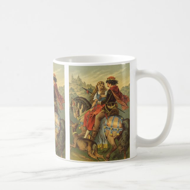 Caneca De Café Conto de Fadas Vitoriano Antigo, Irmão e Irmã (Direita)