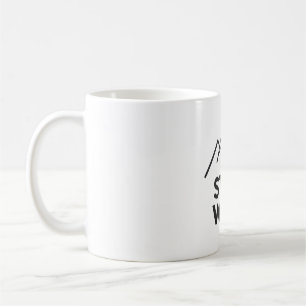 Caneca De Café Contorno Mínimo de Montanha - Desenho de Aventura