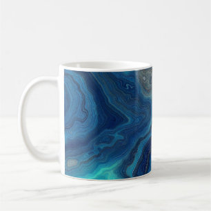 Caneca De Café “Contornos Pelágicos” – Uma Paisagem Marítima Abst