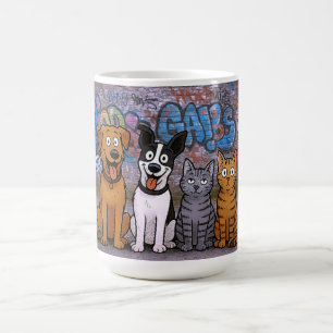 Caneca De Café Contraste de Pets de grafite