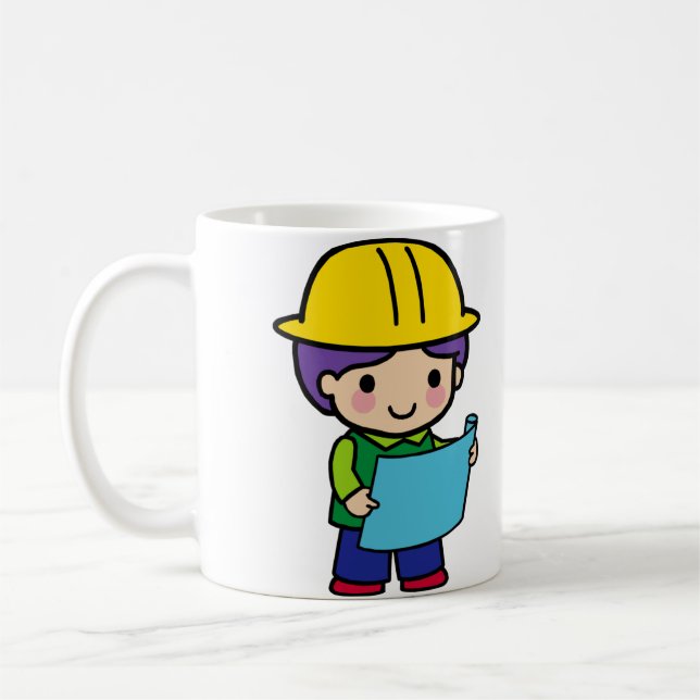 Caneca De Café Contratante do Engenheiro de arquiteto com chapéu  (Esquerda)
